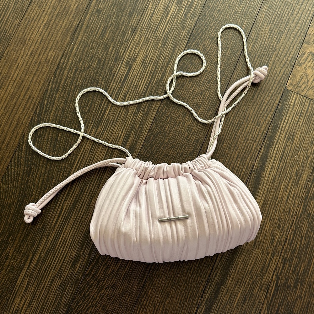 Calvin Klein Light Pink Ruched Crossbody Bag